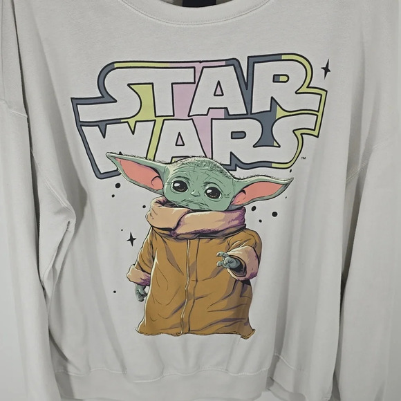 {Star Wars} Women's Plus Size Baby Yoda Print Sweatshirt- Size XXL - Picture 4 of 8